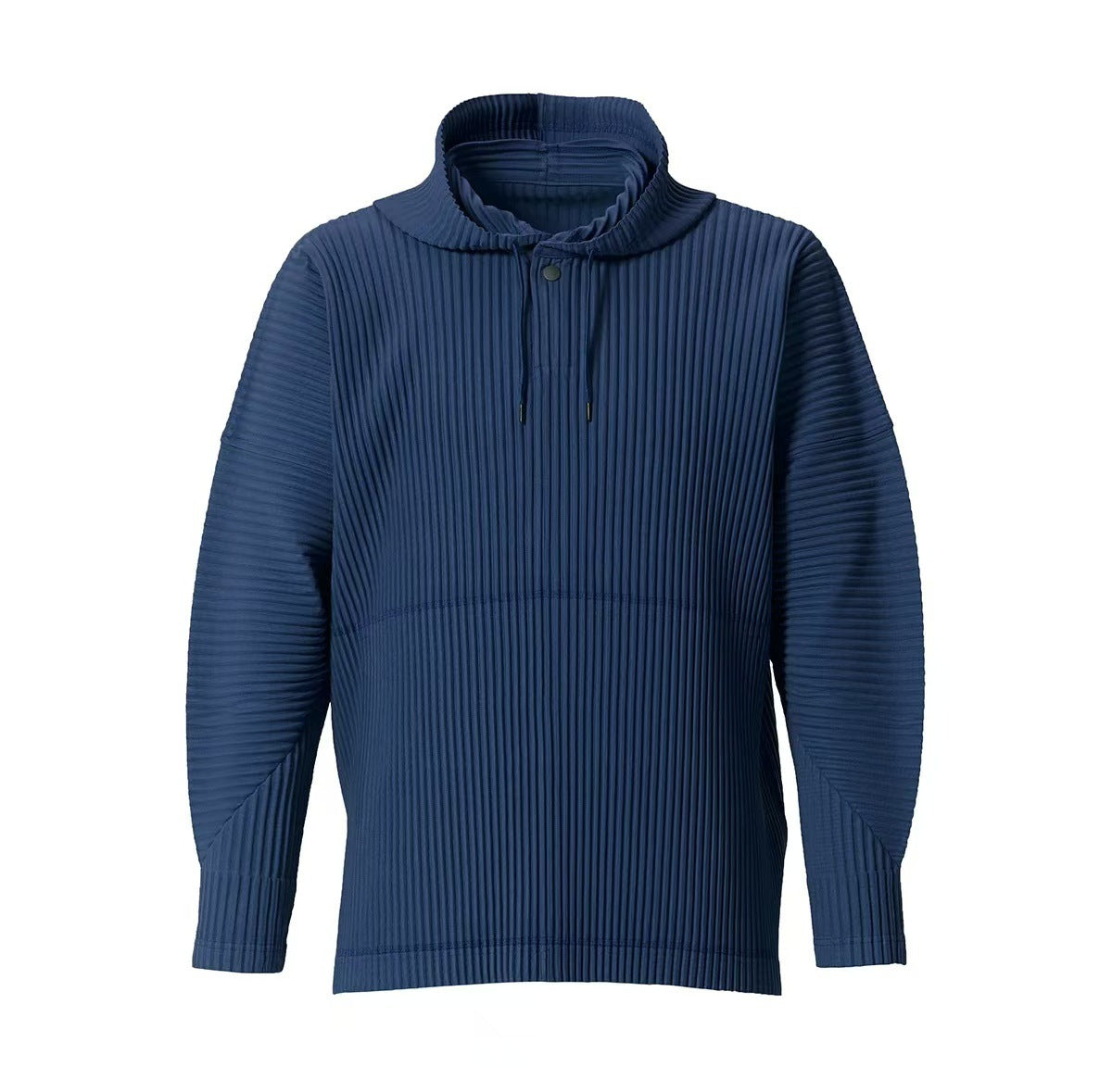 Japanese Miyake style classic pleated JK110 hooded sweatshirt loose casual simple drawstring pullover hoodie menswear