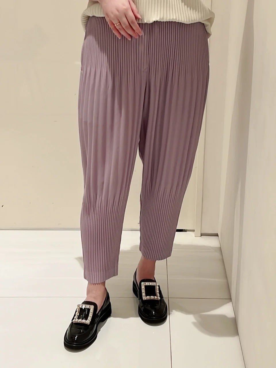 Miyake-style pleated bloomers, pressed pleated men's pants, loose casual autumn harem pants, cropped pants, tide JF151