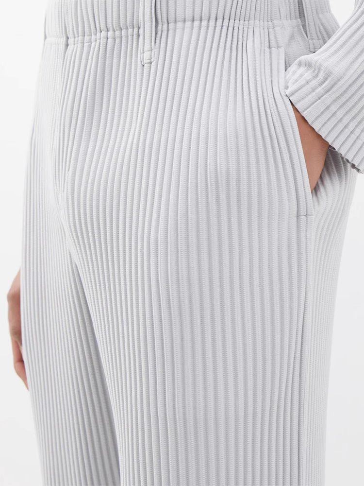 Men’s Pleated Polo Shirt — Miyake-Inspired Minimalist Design, Luxurious Texture, Breathable & Stretchy