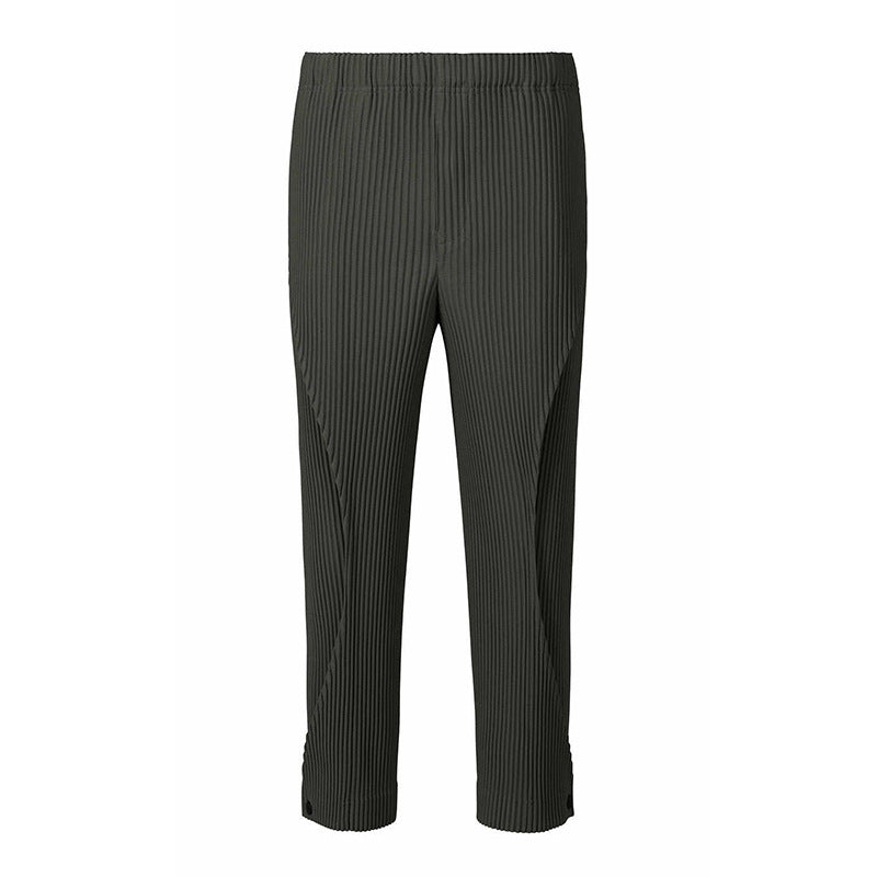 Pleated men's slacks 2024 new spring fake two-piece sports pants corseted cuff pants men's pants tide