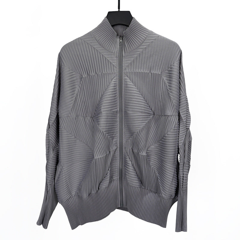 Miyake design sense men's jacket irregular pleated cardigan top niche fashion high-end foreign trade jacket cross-border