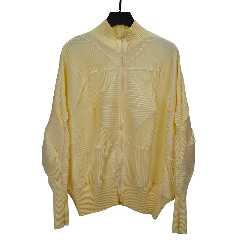 Miyake design sense men's jacket irregular pleated cardigan top niche fashion high-end foreign trade jacket cross-border