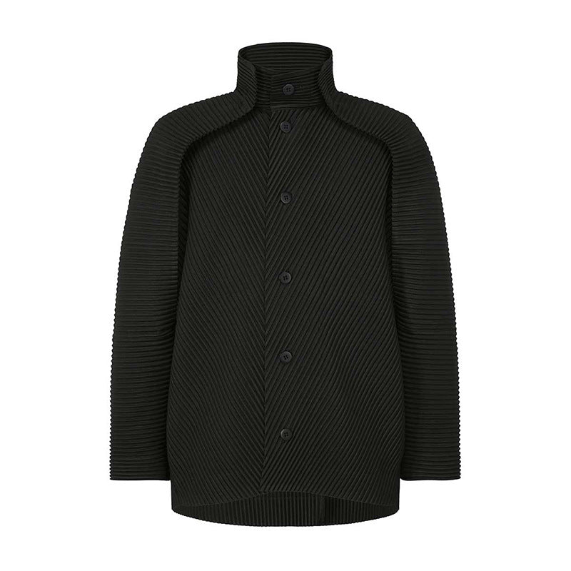 Minimalist series|high-end fashion pleated loose casual high neck long sleeve jacket jacket men's JC355