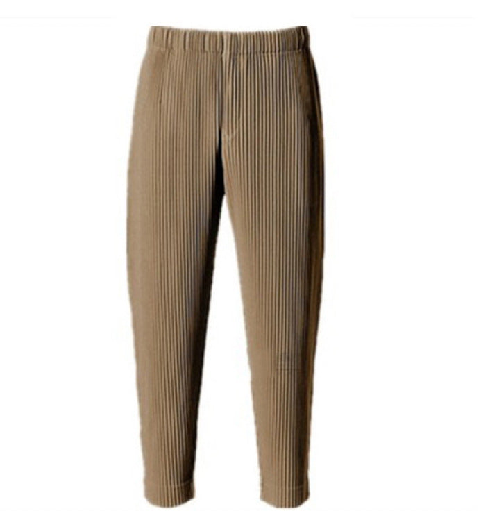 Japanese Miyake style pleats JF149 classic simple loose casual harem pants tapered pants cropped pants men