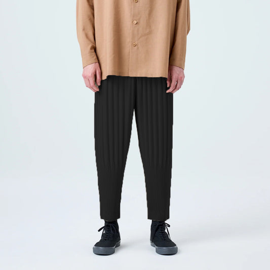 Miyake men's casual pants men's counter quality elasticated waist loose business commuter versatile cropped leggings