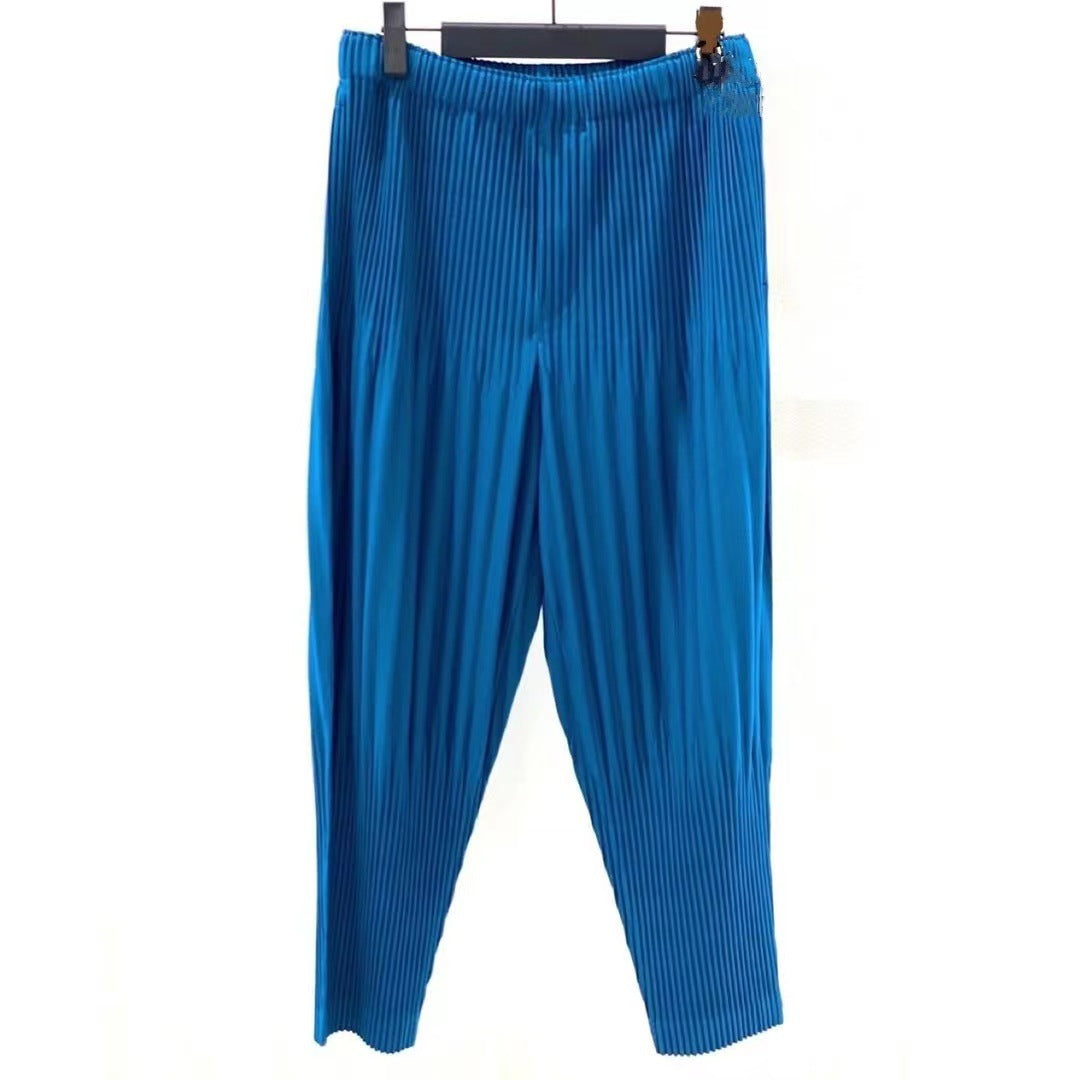 Miyake-style pleated bloomers, pressed pleated men's pants, loose casual autumn harem pants, cropped pants, tide JF151