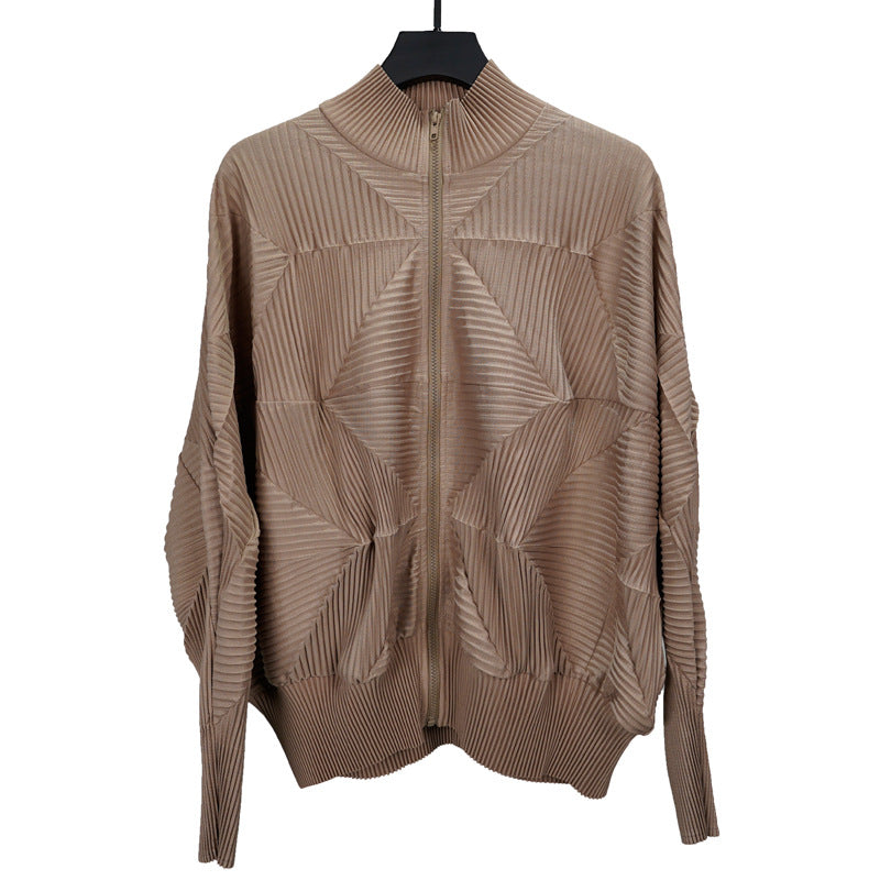 Miyake design sense men's jacket irregular pleated cardigan top niche fashion high-end foreign trade jacket cross-border