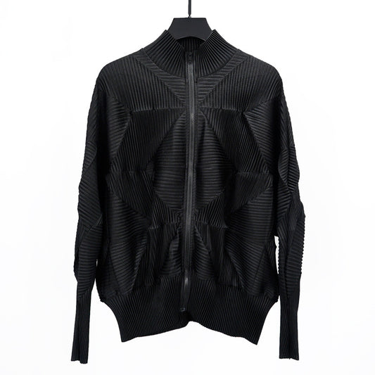 Miyake design sense men's jacket irregular pleated cardigan top niche fashion high-end foreign trade jacket cross-border