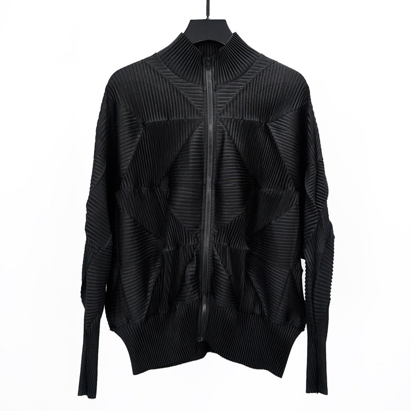 Miyake design sense men's jacket irregular pleated cardigan top niche fashion high-end foreign trade jacket cross-border