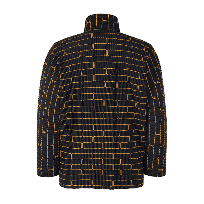 Minimalist series|high-end fashion pleated loose casual high neck long sleeve jacket jacket men's JC355