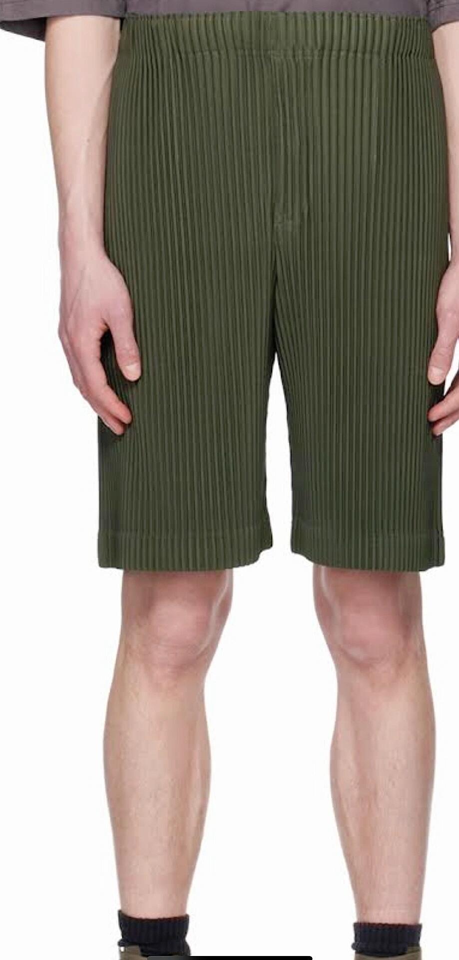 Miyake Warcoir pleated men's shorts drape casual cropped pants loose casual versatile youth summer JF148