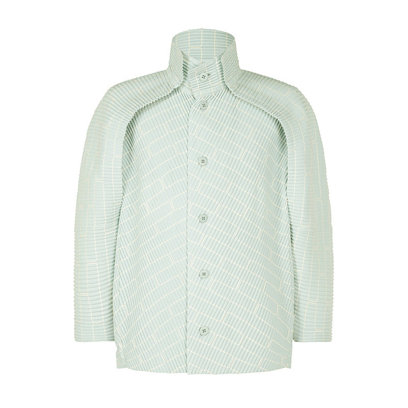 Minimalist series|high-end fashion pleated loose casual high neck long sleeve jacket jacket men's JC355